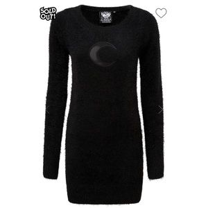 Mona Knit Sweater Black Fuzzy Killstar Dress